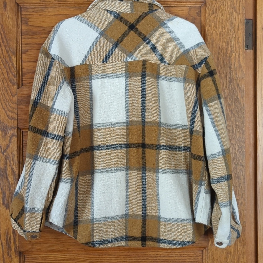Heavy Button Down Collard Shacker Brown And Black Plaid Size Small - Picture 6 of 8